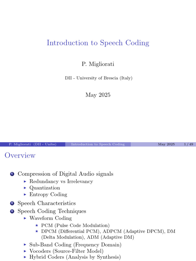 DPCM Techniques in Speech Coding | PDF | Signal Processing ...
