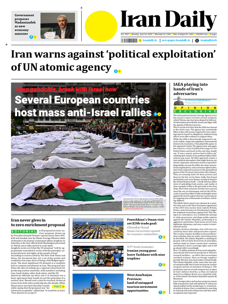 IRAN - Iran Daily 02 Jun 2025 | PDF | Joint Comprehensive Plan Of ...