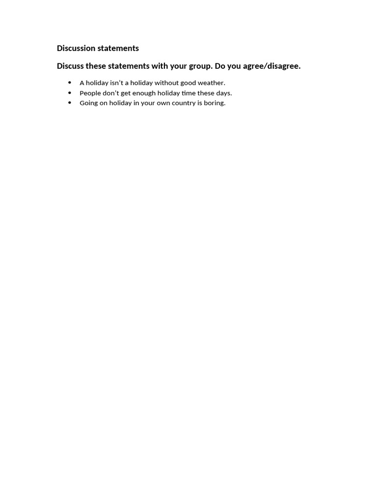 Discussion Statements | PDF