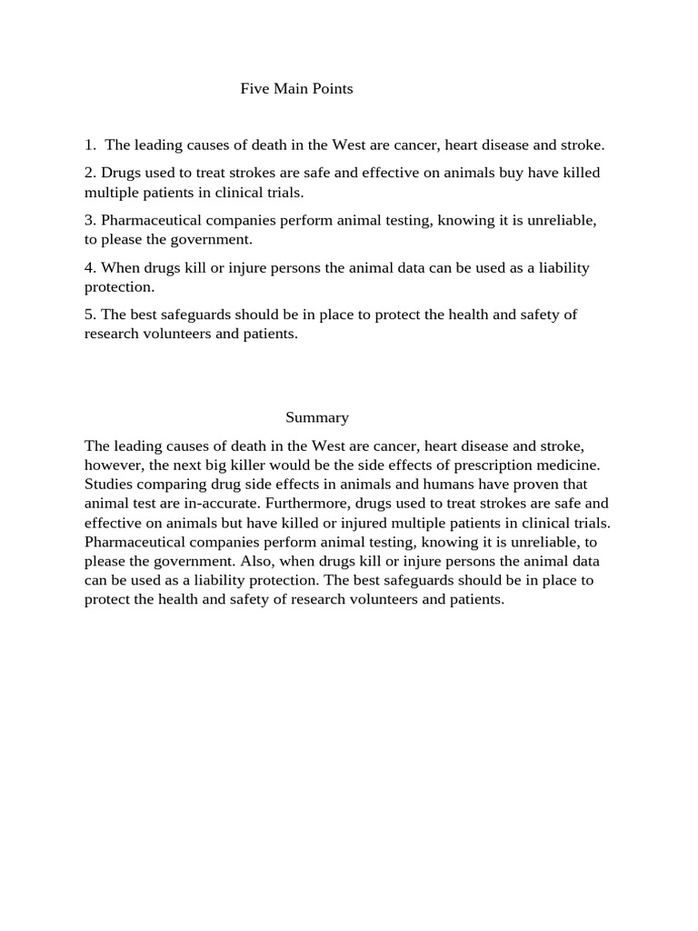 Five Main Points | PDF