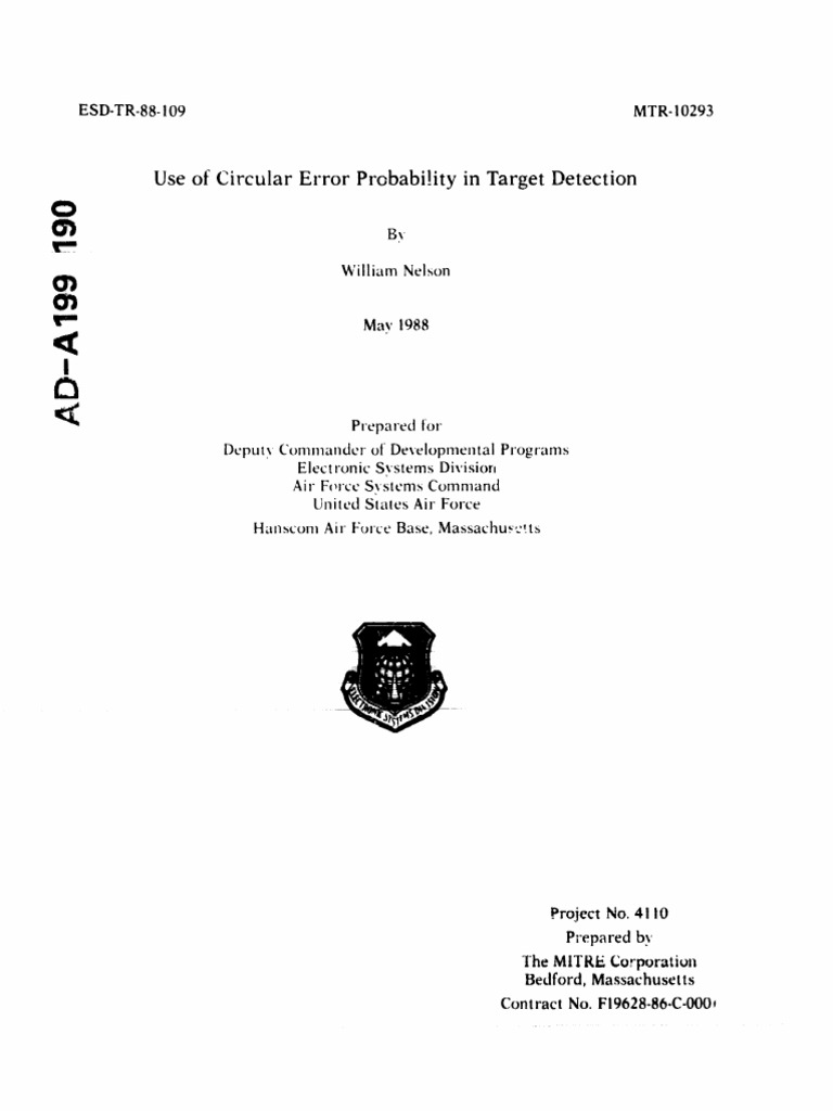 Circular Error Probability in Target Detection | PDF | Euclidean ...