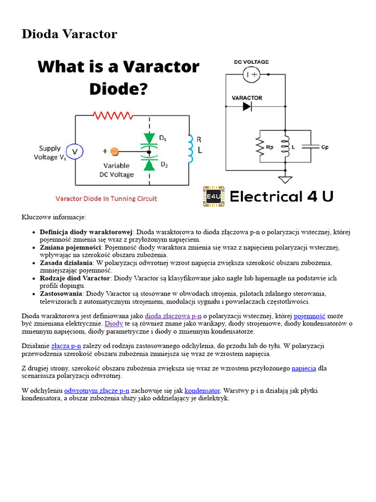 Dioda Varactor - Elektryka4U | PDF