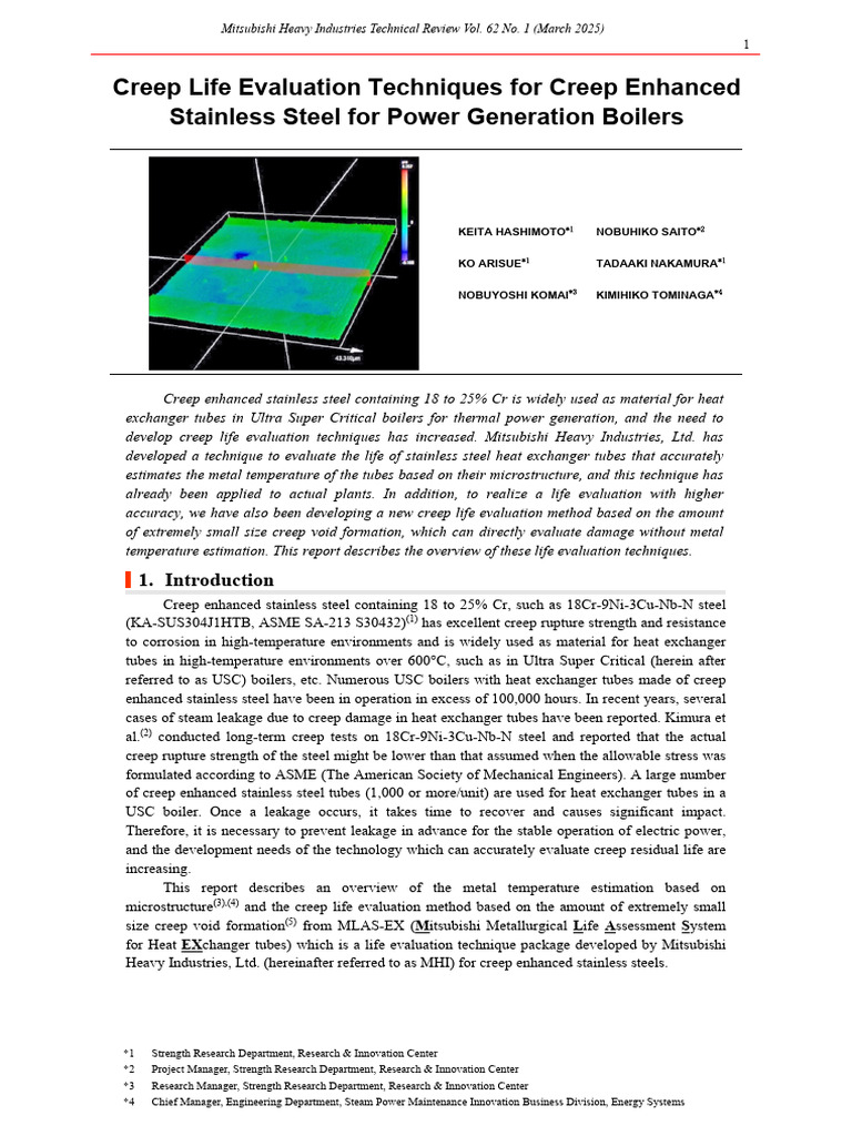 Creep Life Evaluation for Stainless Steel | PDF | Creep (Deformation ...