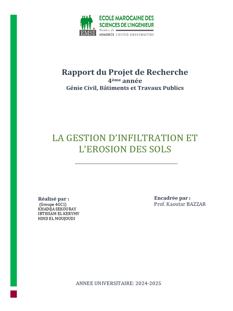 Gestion de l'infiltration et érosion des sols | PDF | Sol (pédologie ...