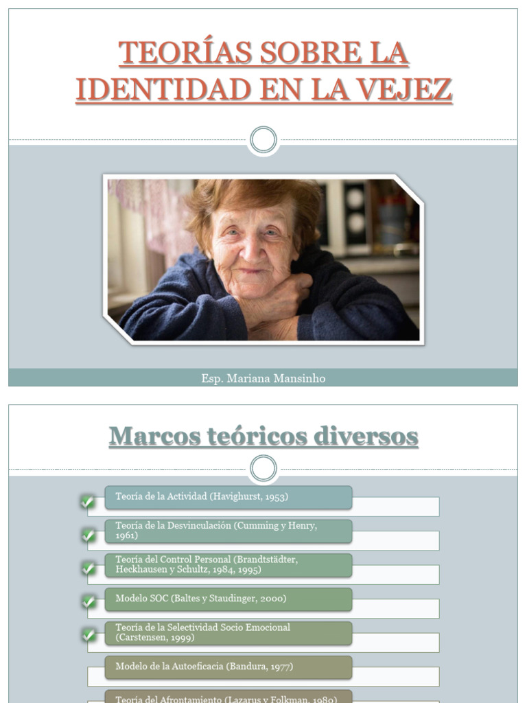 Teorías de Identidad en la Vejez | PDF | Las emociones | Motivacional