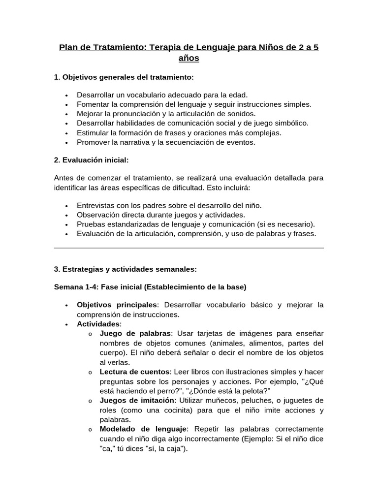Terapia de Lenguaje para Niños de 2 A 5 Años | PDF | Comunicación ...