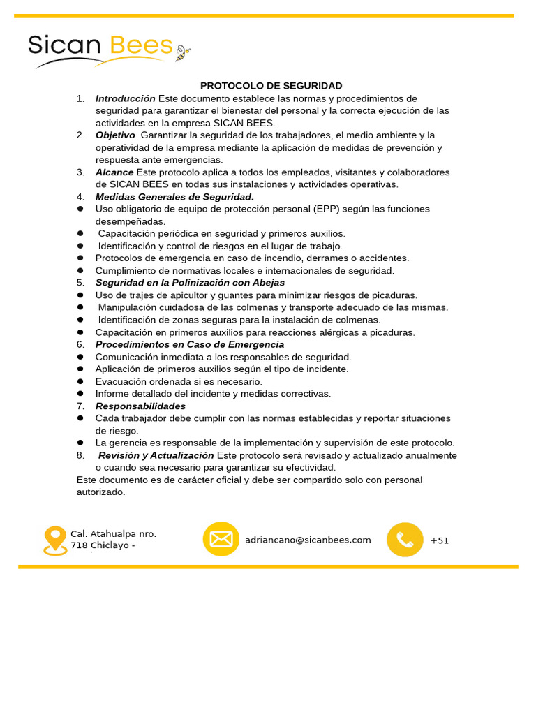 Protocolo De Seguridad Pdf