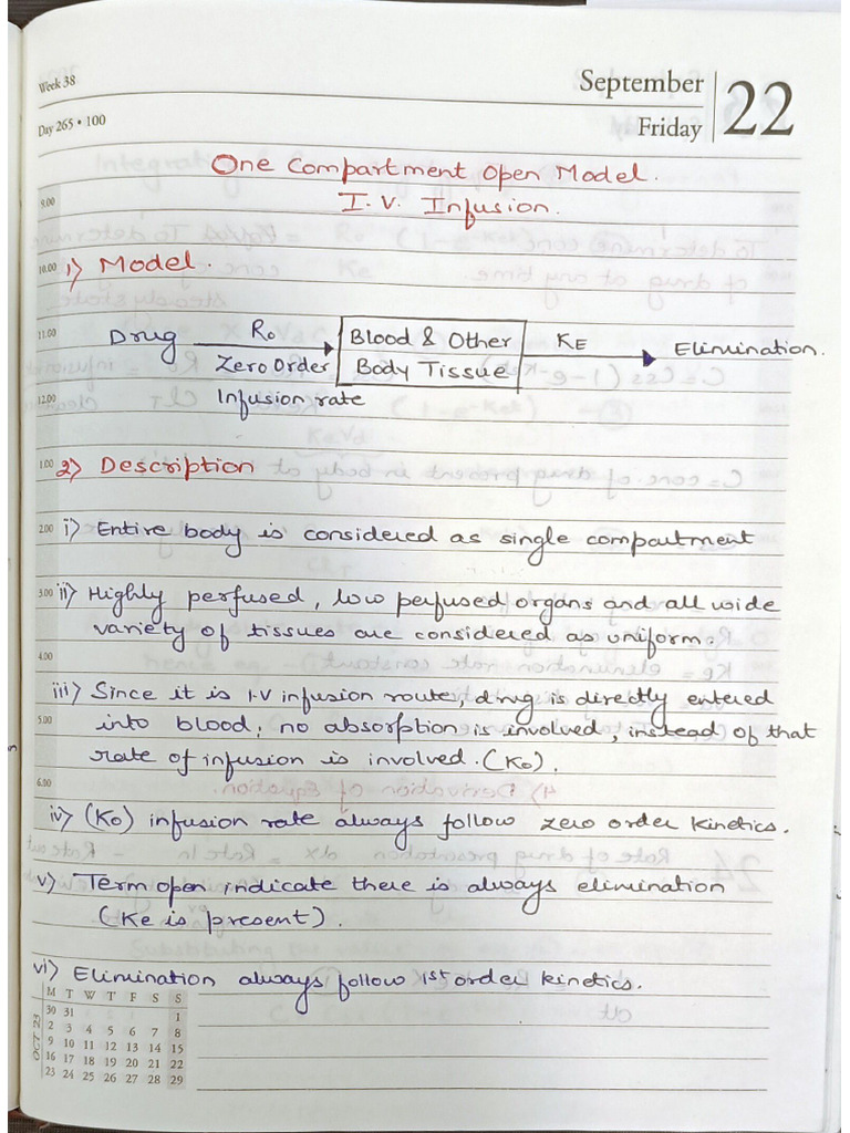 One Compartment IV Infusion | PDF