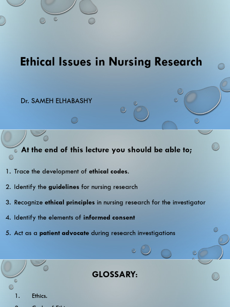 3ethical Issues in Nursing Research | PDF | Informed Consent | Medical ...