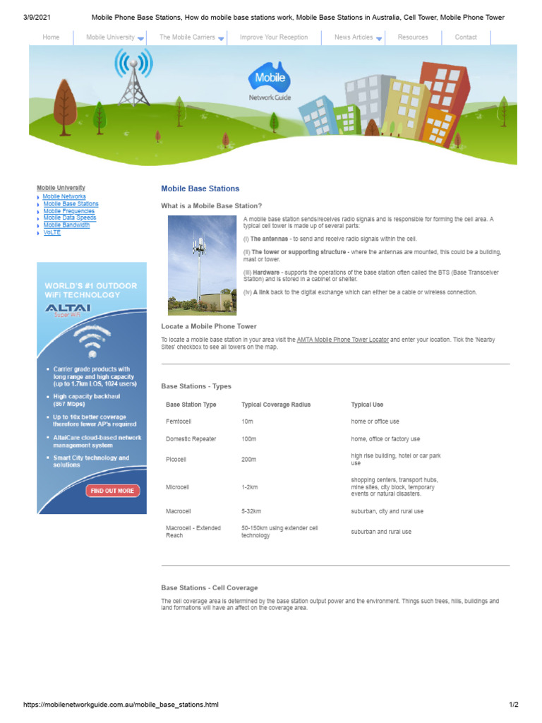 Mobile Base Stations Explained with Diagram | PDF | Cellular Network ...