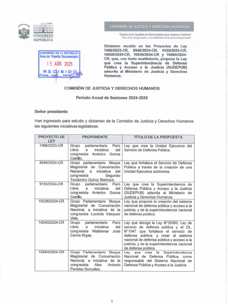 Ley para crear la Superintendencia de Defensa Pública | PDF | Gobierno ...