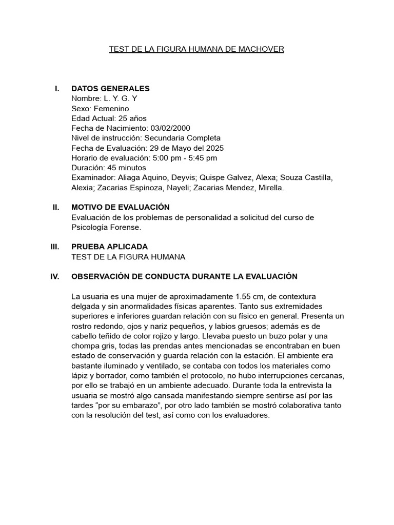 Test de La Figura Hunmana de Machover | PDF | Las emociones | Masculinidad