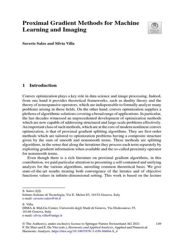 Proximal Gradient Methods Overview | PDF | Mathematical Optimization ...