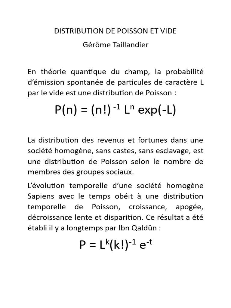 Distribution de Poisson et vide quantique | PDF | Physique | Physique ...