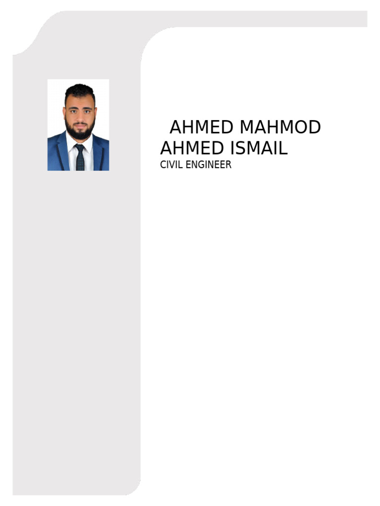 Civil Engineer Profile: Ahmed Ismail | PDF
