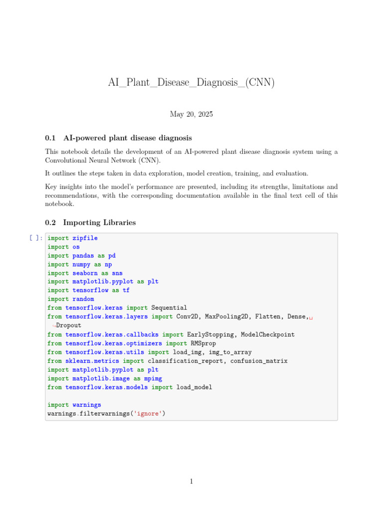 AI Plant Disease Diagnosis with CNN | PDF | Applied Mathematics ...