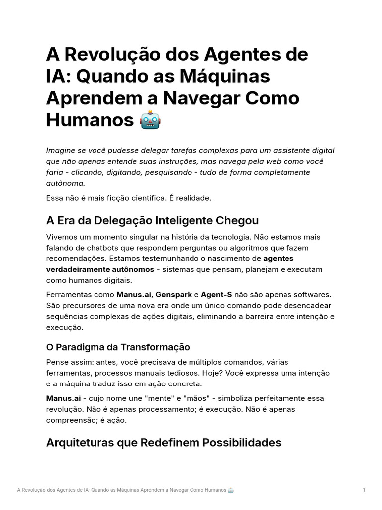 Agentes de IA: A Nova Era da Automação | PDF | Inteligência artificial ...