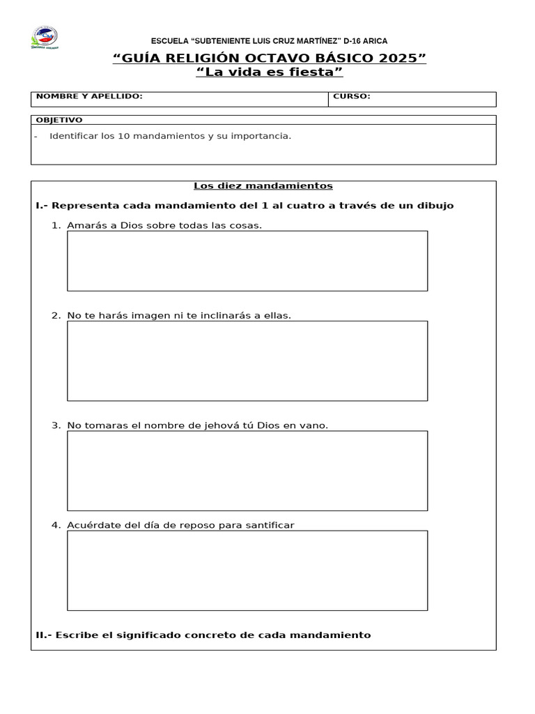 Guía 11 Religion Octavo Básico B | PDF