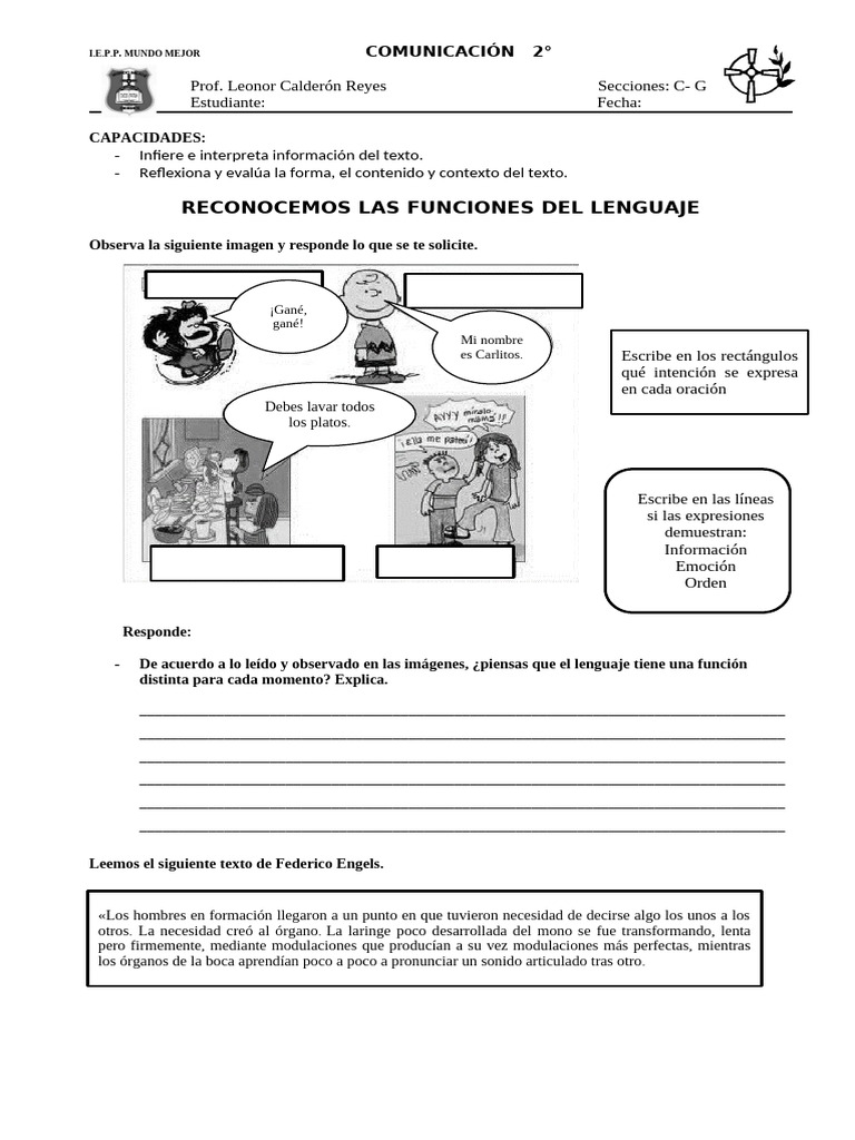 Funciones del Lenguaje en Comunicación | PDF
