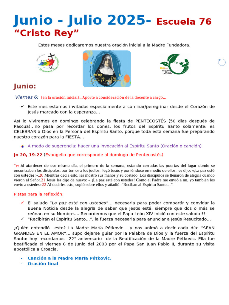 Junio - Julio 2025 | PDF | Jesús | María, madre de Jesús