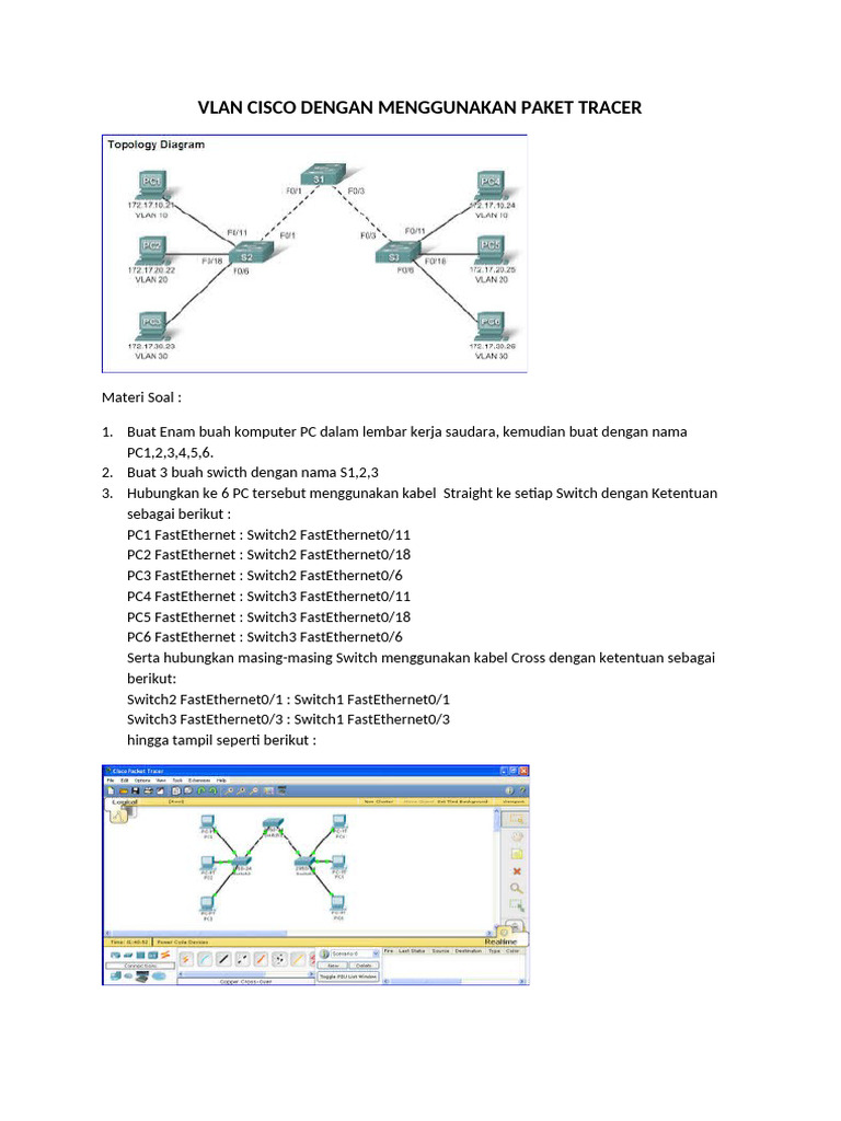 Konfigurasi VLAN Cisco di Packet Tracer | PDF