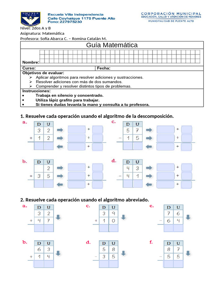 Guía de Matemáticas para 2do Grado | PDF