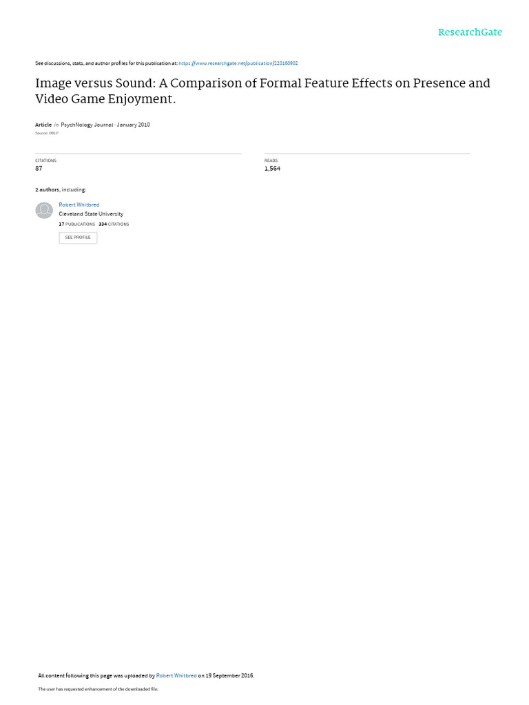 Image Versus Sound A Comparison of Formal Feature | PDF | Perception ...