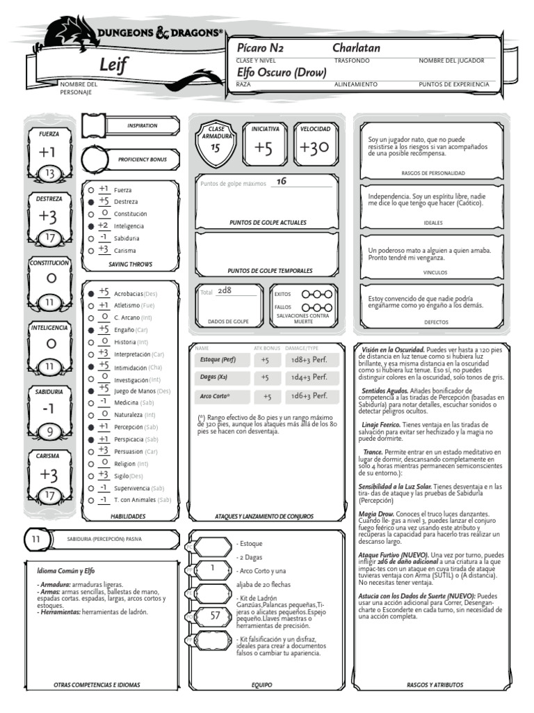 Carte Personnage Elfe HeroQuest - Version Anglaise - Occasion - Pour Jeu De Plateau