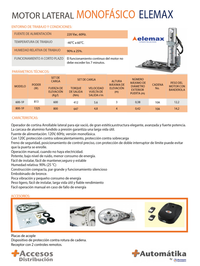 Ficha Técnica Motor Monofásico Elemax | PDF