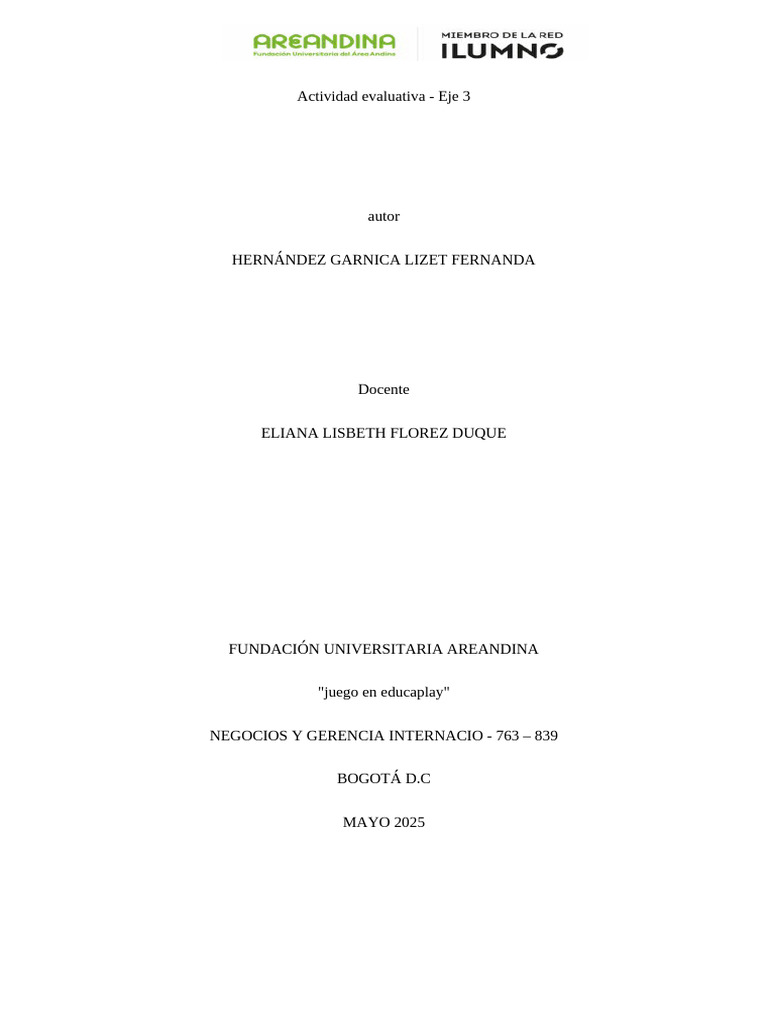 Actividad Eje 3 | PDF