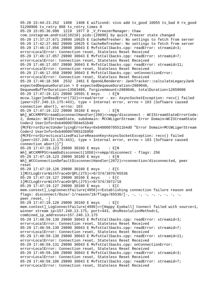 Connection Errors and Debug Logs | PDF | Software | Computing
