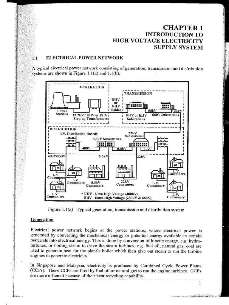 Chapter 1 Introduction To High Voltage Electricity System | PDF