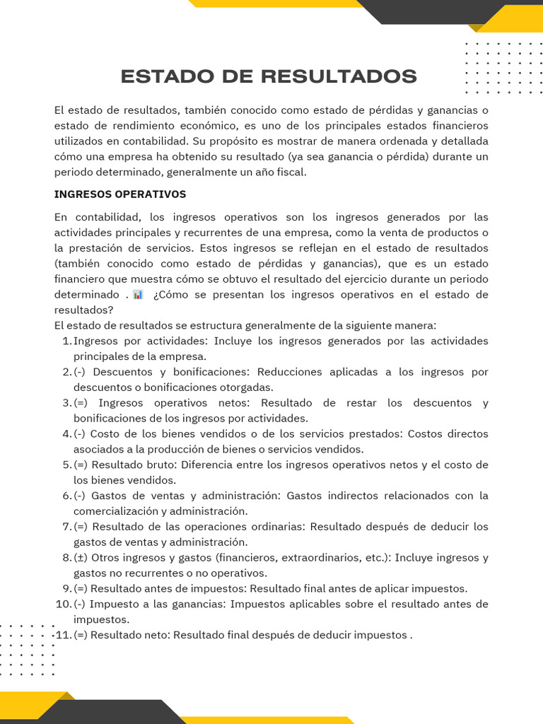 Estado de Resultados y Costo de Ventas | PDF | Estado de resultados ...