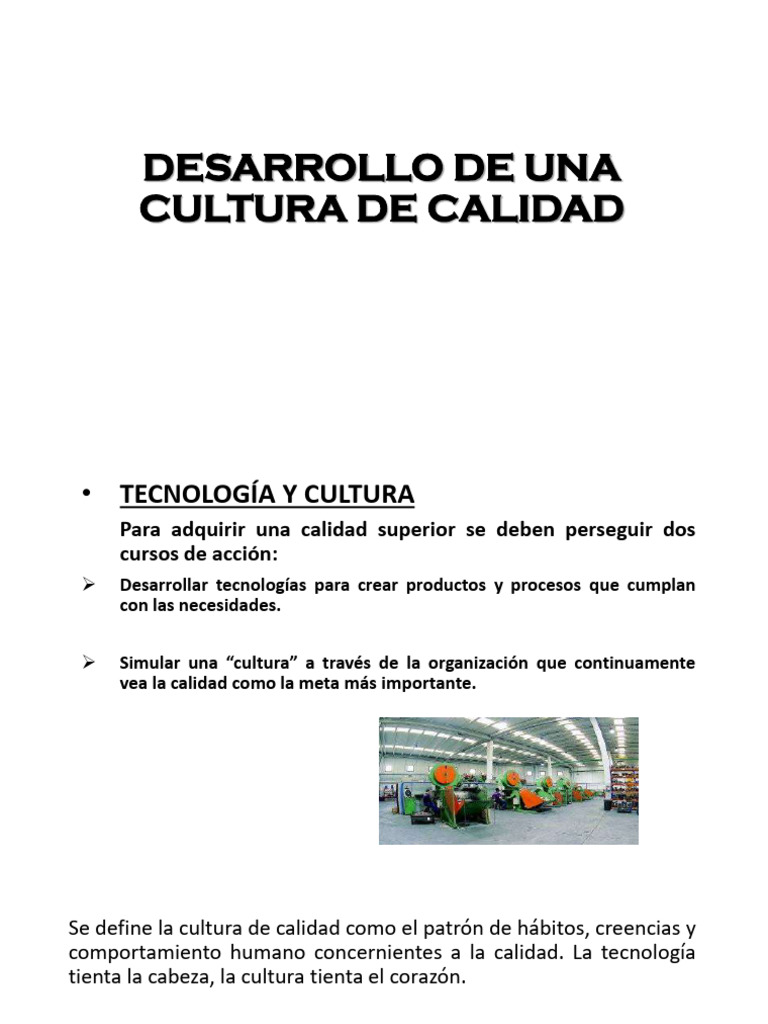 Desarrollo de Una Cultura de Calidad | PDF | Liderazgo | Comportamiento