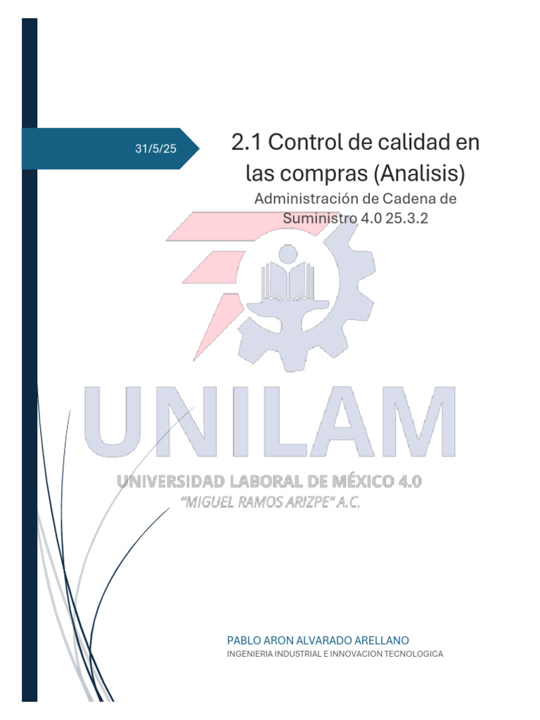Control de Calidad en Las Compras Pablo Alvarado Arellano | PDF ...