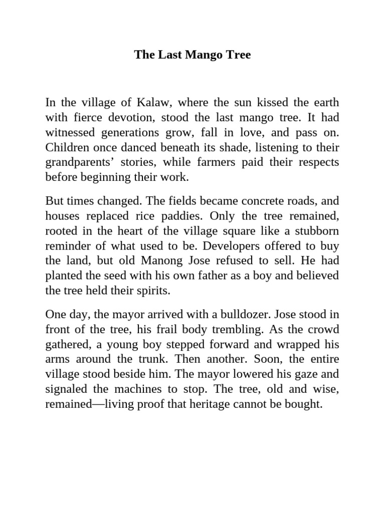 The Last Mango Tree: A Village's Heritage | PDF