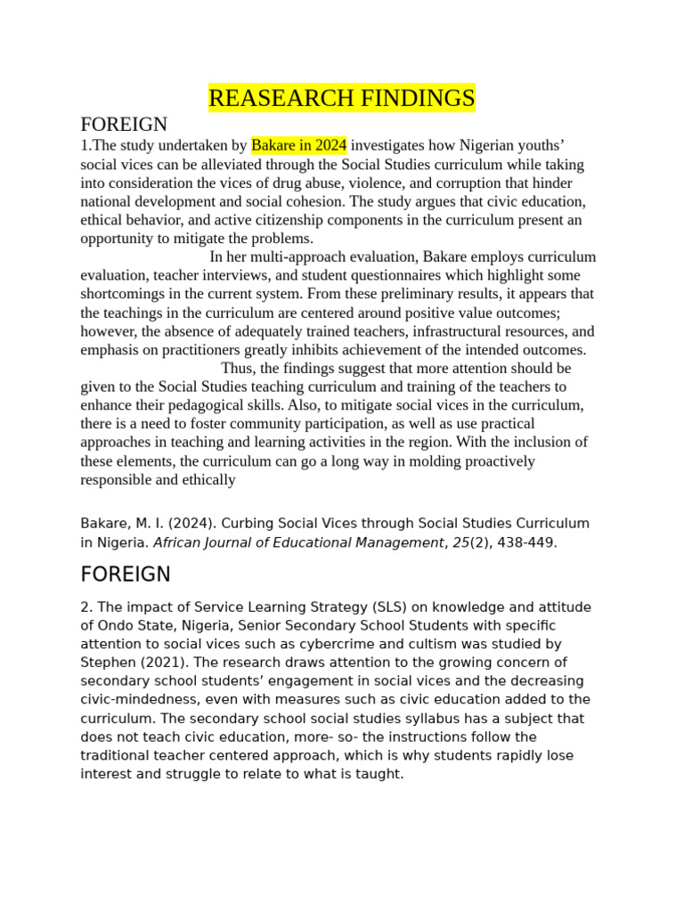 Research Findings and Study | PDF | Curriculum | Teachers