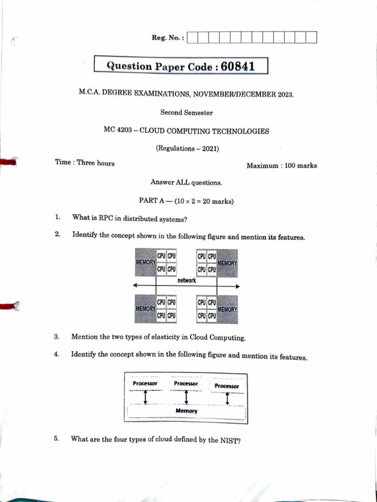 MSBTE Cloud Computing Exam Paper 2023 | PDF | Cloud Computing | Central ...
