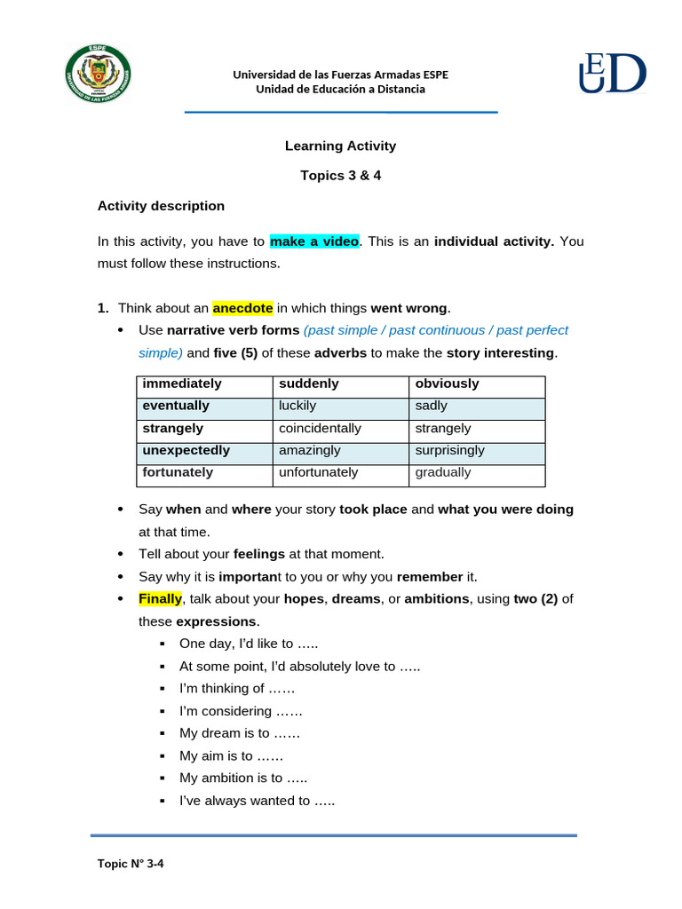 English Threshold B1.2 Activity VIDEO Updated | PDF | Cognitive Science ...