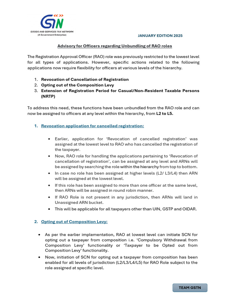 Unbundling RAO Roles for Tax Applications | PDF | Taxes | Government ...