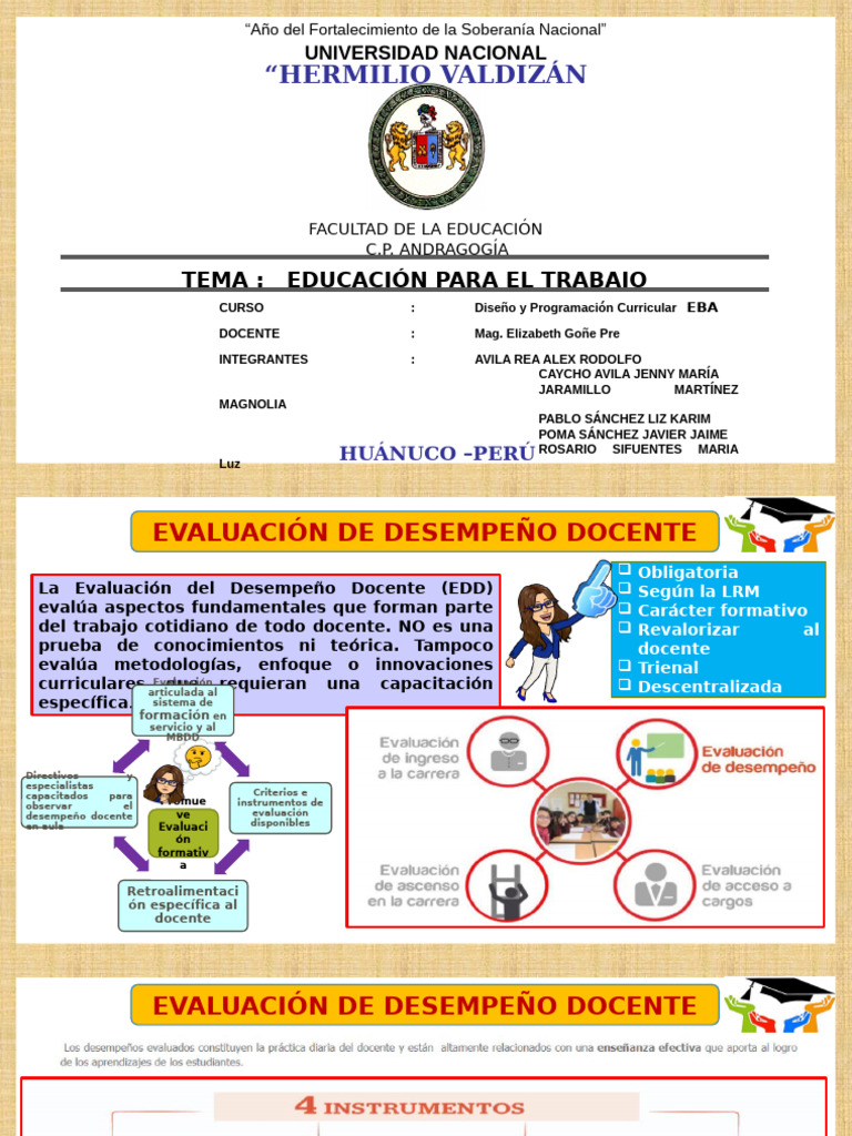 Evaluación del Desempeño Docente EBA | PDF | Evaluación | Maestros