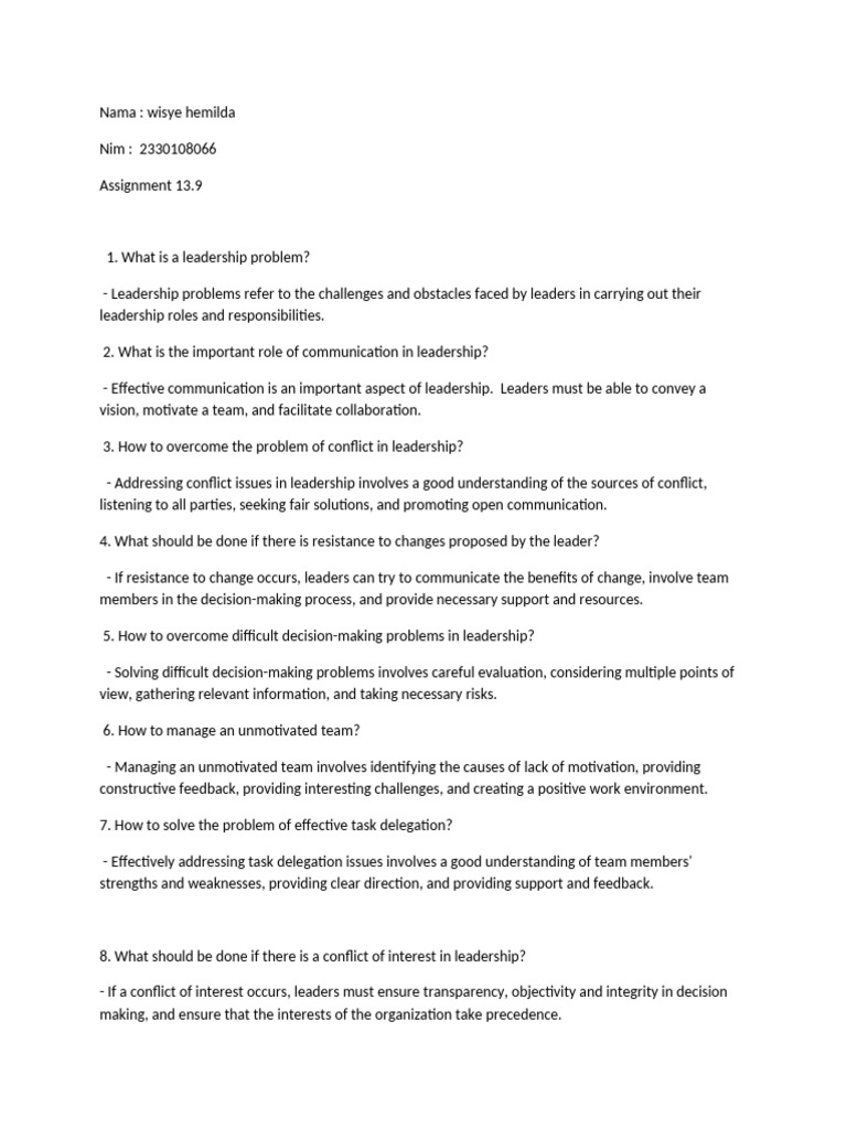 Leadership Challenges and Solutions Guide | PDF