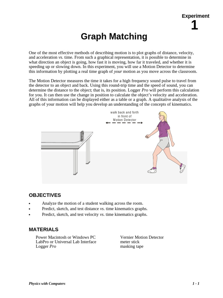 Graph Matching in Kinematics Experiment | PDF | Velocity | Acceleration