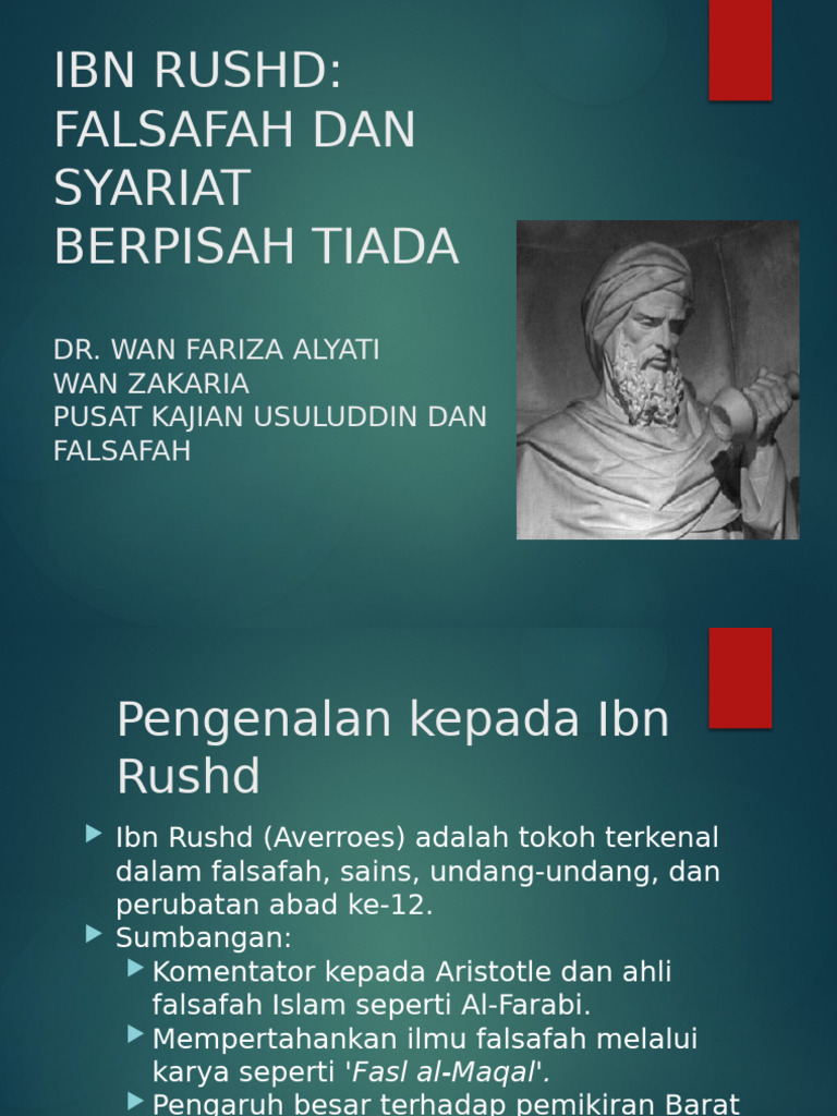 Ibn Rushd Dan Kitab Fasl Maqal Dalam Mempertahankan Falsafah | PDF