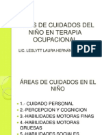 ÁREAS DE CUIDADOS DEL NIÑO EN TERAPIA OCUPACIONAL