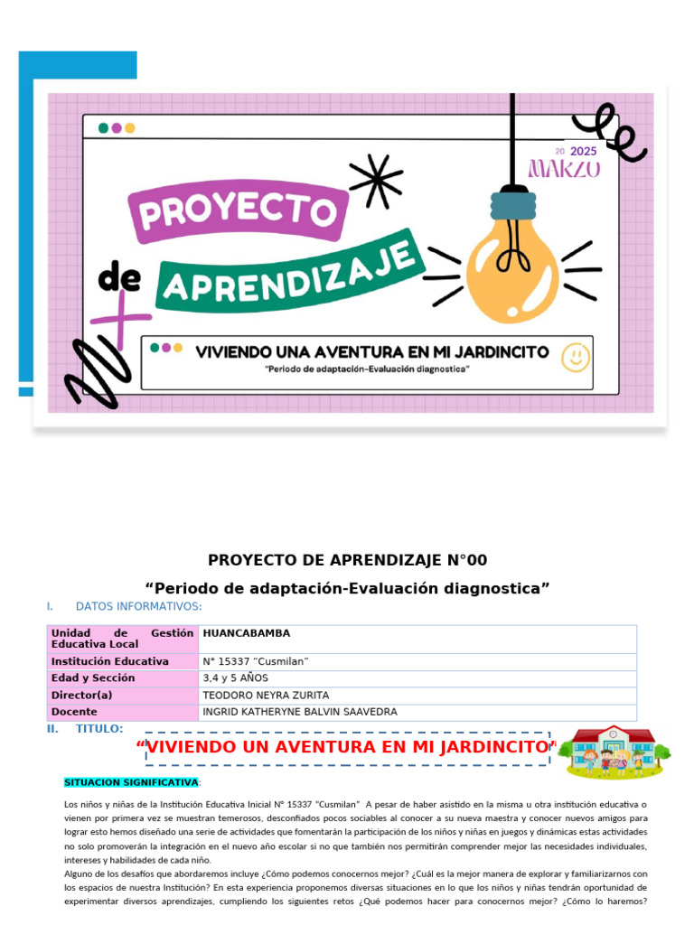 (U) Proyecto de Aprendizaje Marzo 2024 | PDF | Aprendizaje | Las emociones