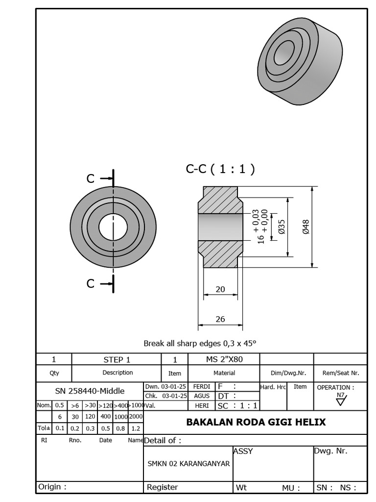 Bakalan Roda Gigi Helix Step 1 | PDF