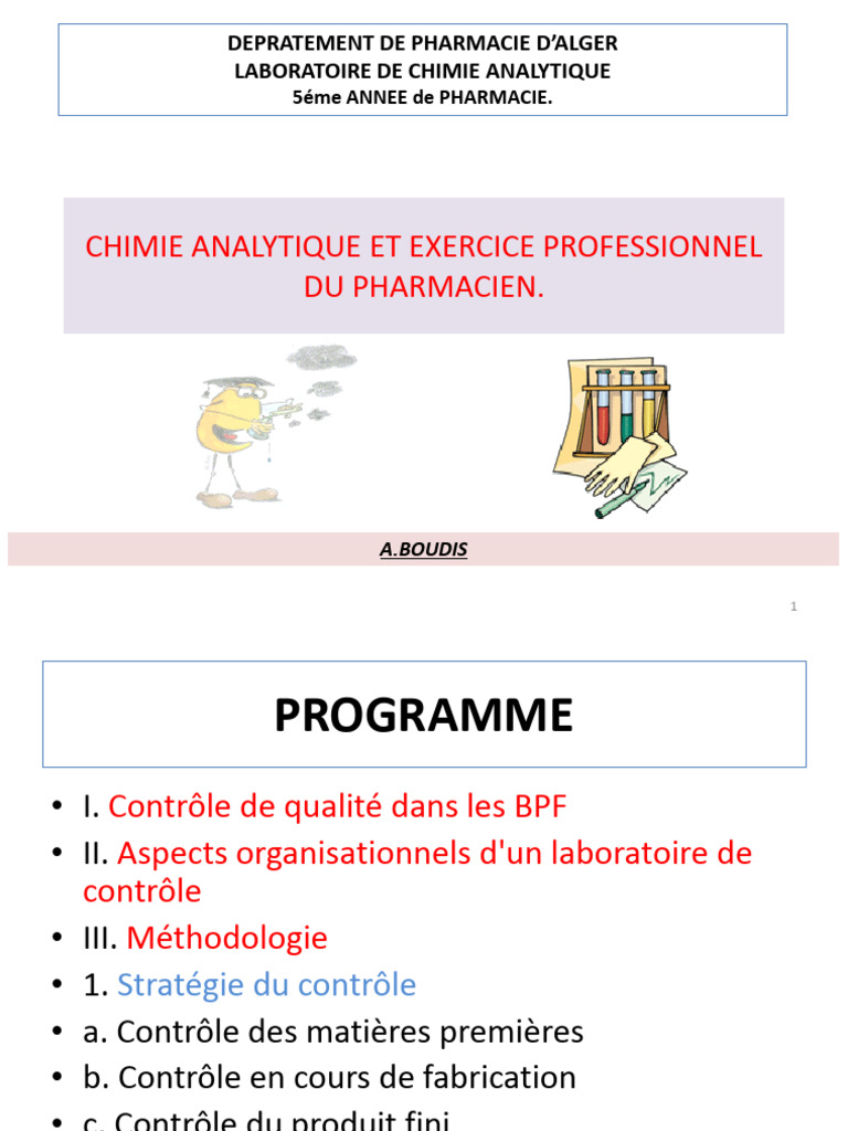 Chimie Analytique en Pharmacie | PDF | Pharmacien | Industrie ...