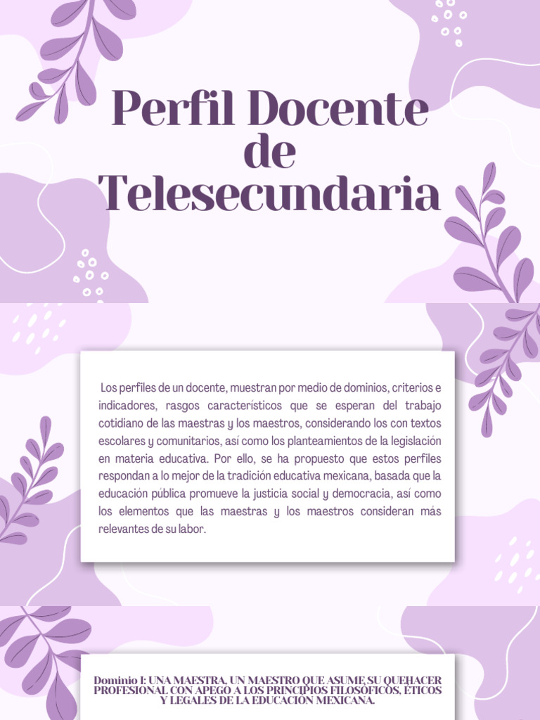 Perfil Docente en Telesecundaria | PDF | Aprendizaje | Maestros