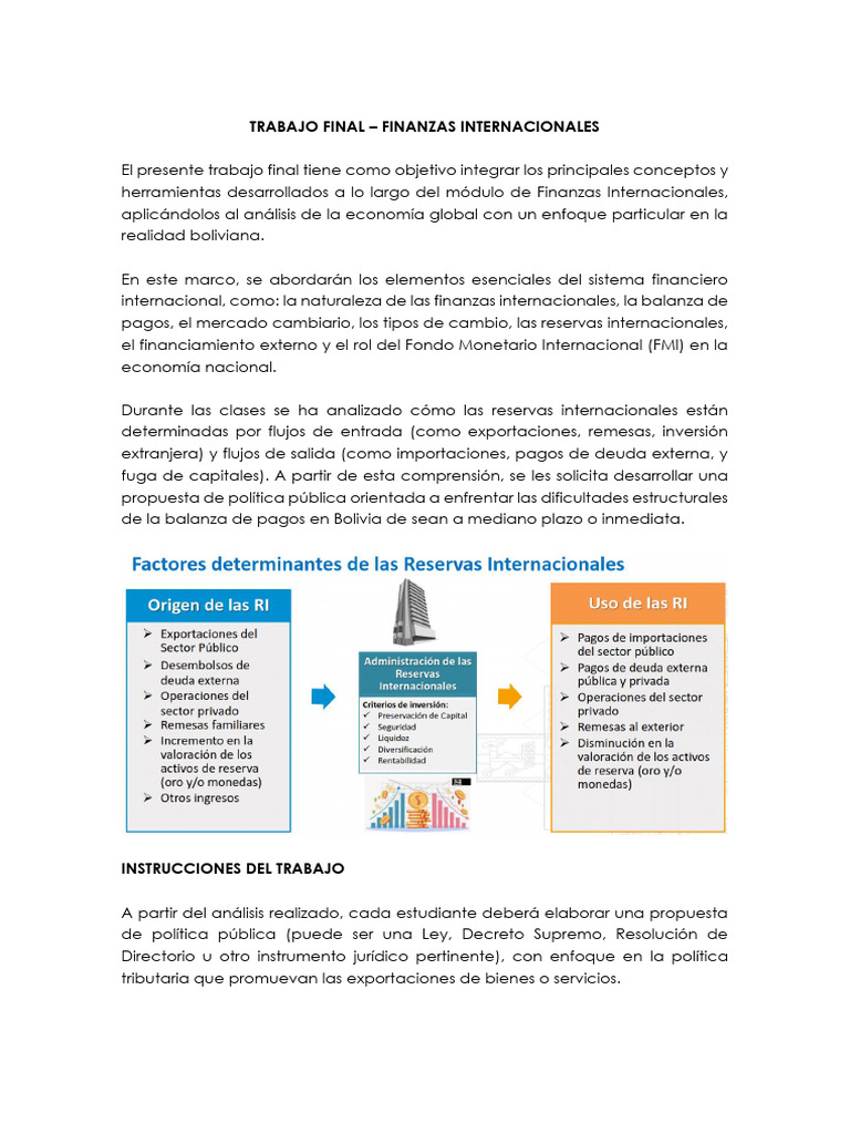 Propuesta de Política en Finanzas Internacionales | PDF